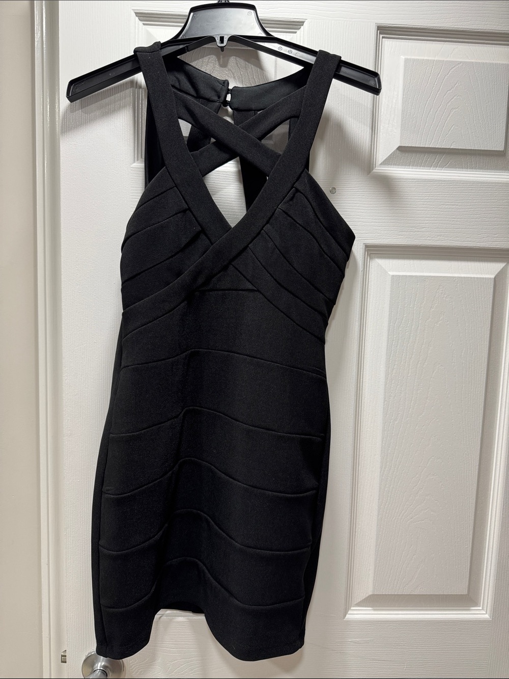 Black Crisscross Bodycon Dress - super popular